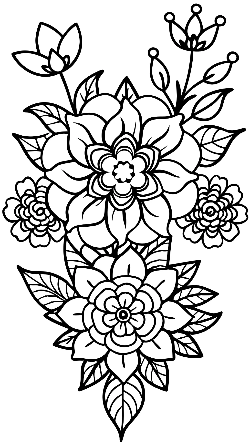 coloriages de fleurs imprimables pour les adultes